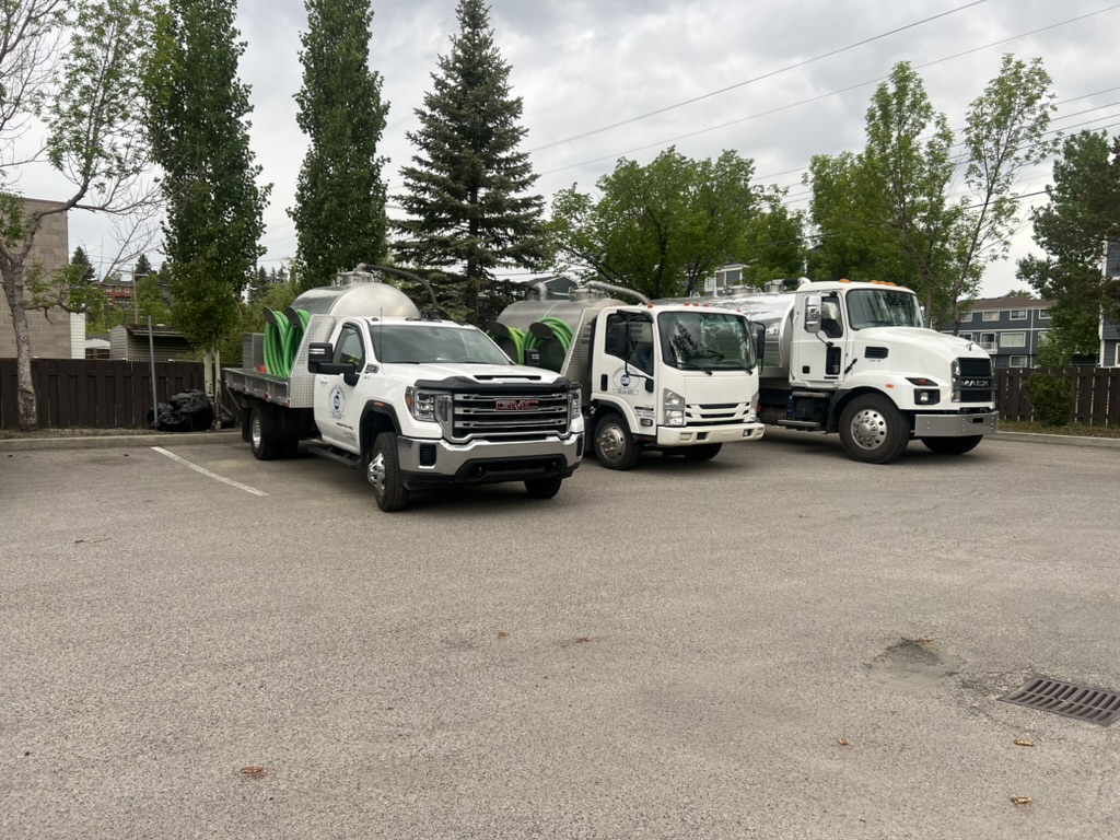 GDM Vac truck servicing a commercial grease management system in Calgary